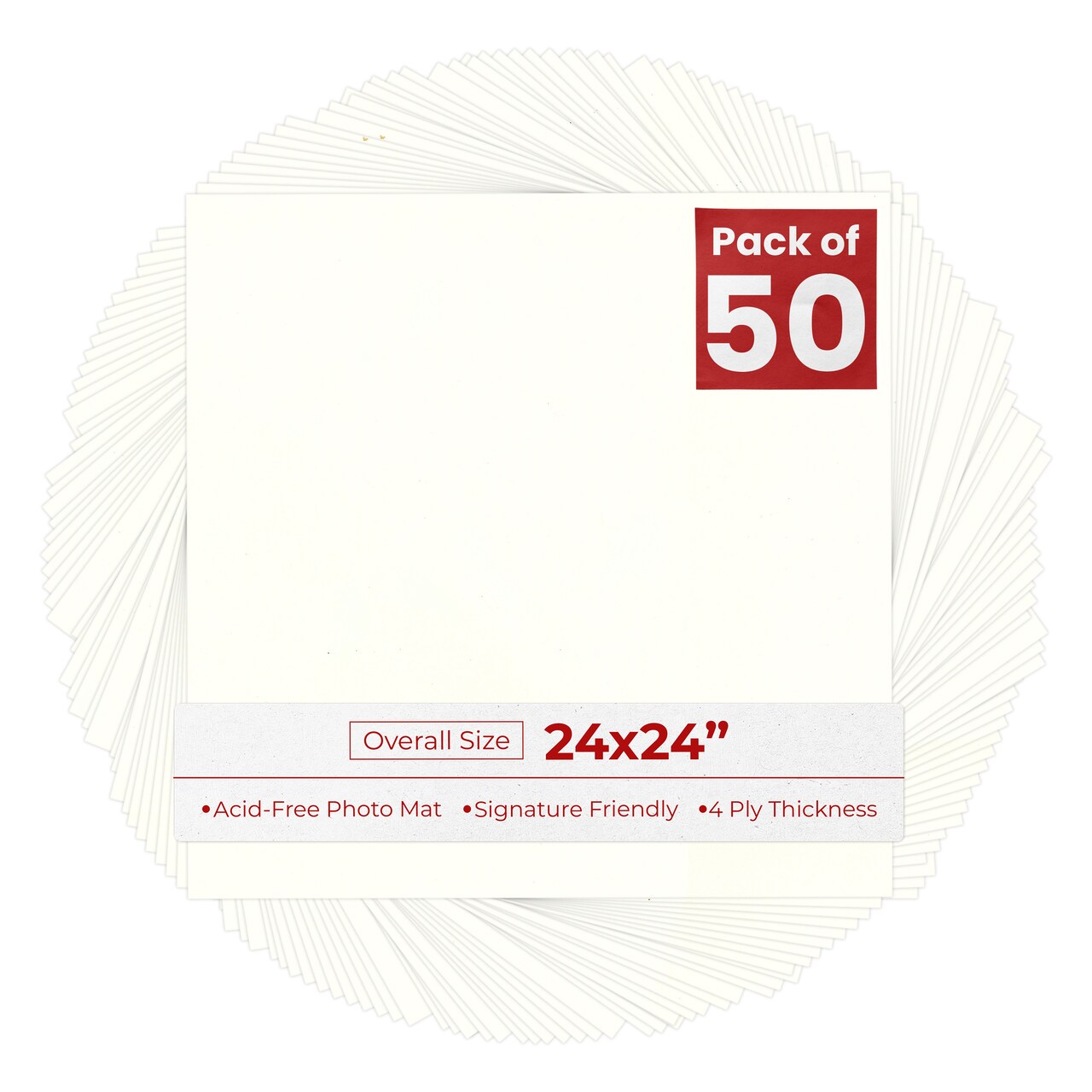 Antique White 24x24 Uncut Mat Board - Blank Sheets, No Opening